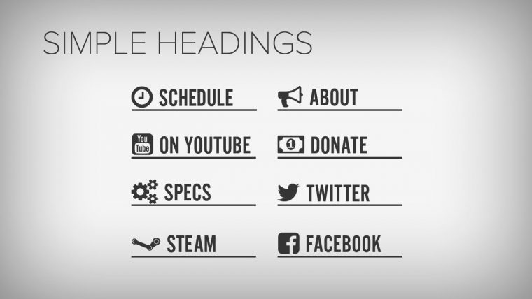 Simple Headings for Twitch Profiles