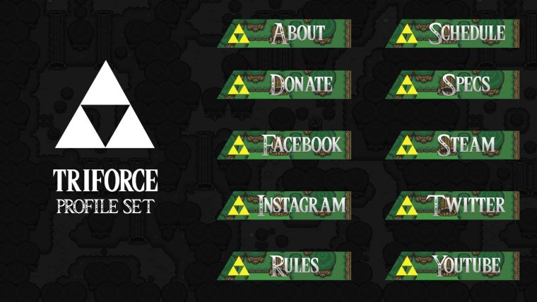 Zelda Triforce Twitch Profile Headings