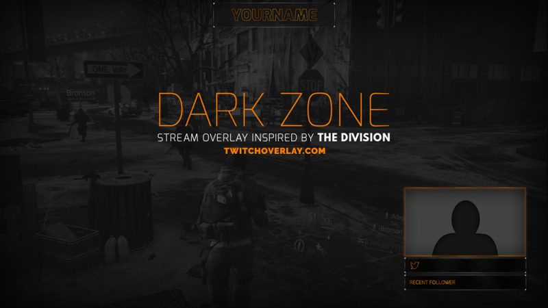 Dark Zone – Free Orange & Grey Twitch Overlay