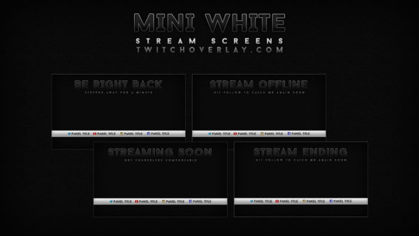 black & white stream screens | Twitch Overlay