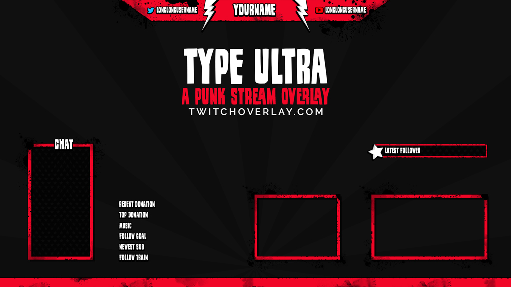 Type Ultra - Punk Stream Overlay for OBS & Twitch