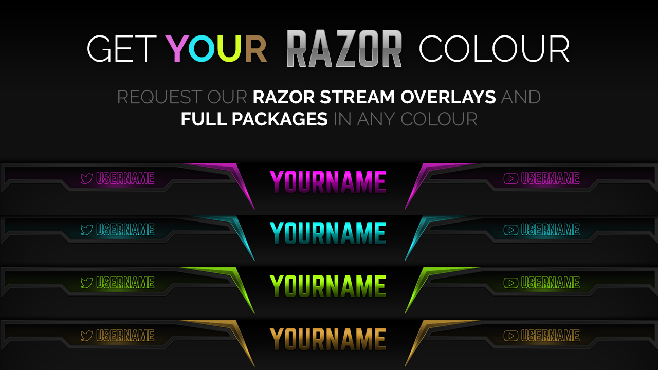 Get Razor designs in ANY colour!