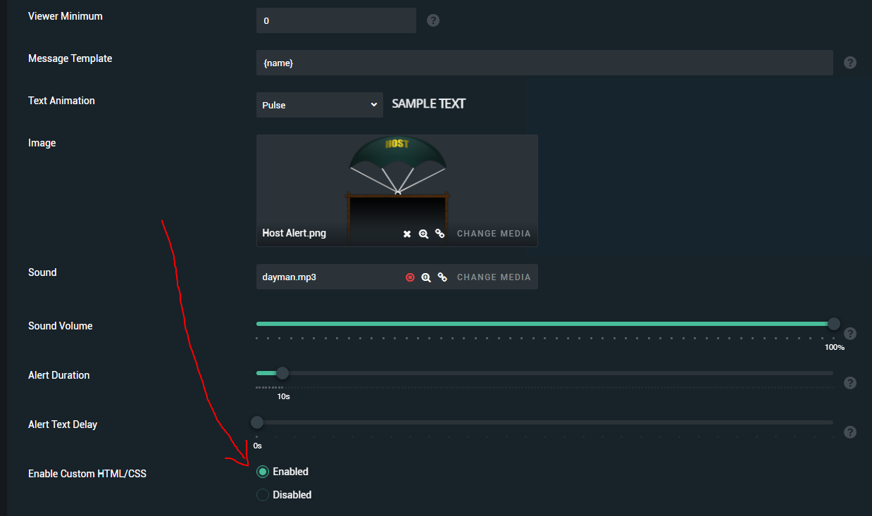 How to move your alert text in StreamLabs - Step 3