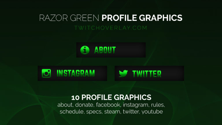 green profile graphics | Twitch Overlay