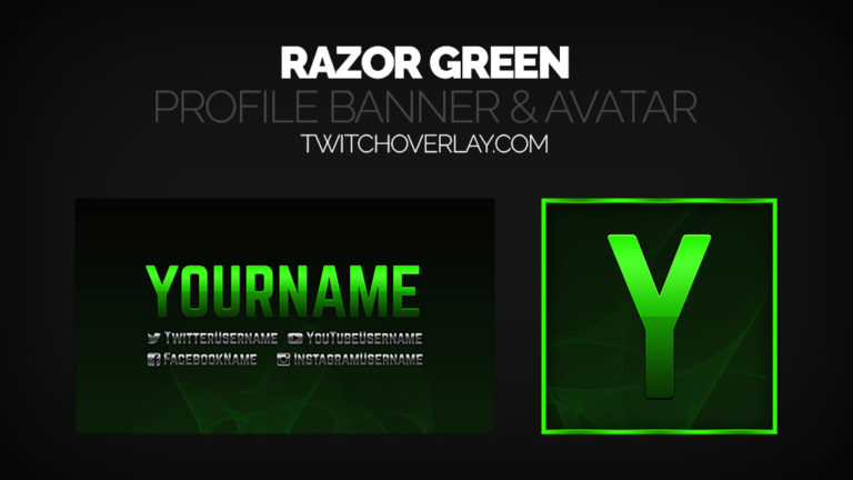 Green Stream Profile Banner Avatar | Twitch Overlay