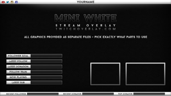 white stream overlay | Twitch Overlay