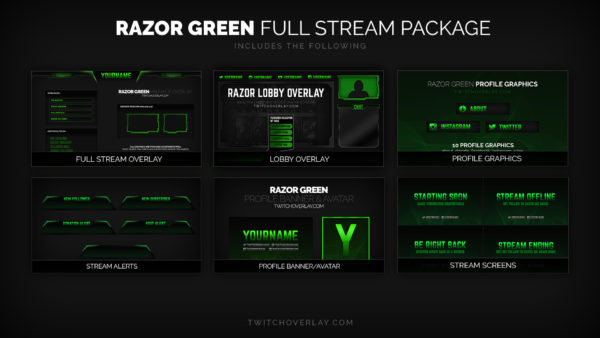 green stream package - Twitch Overlay