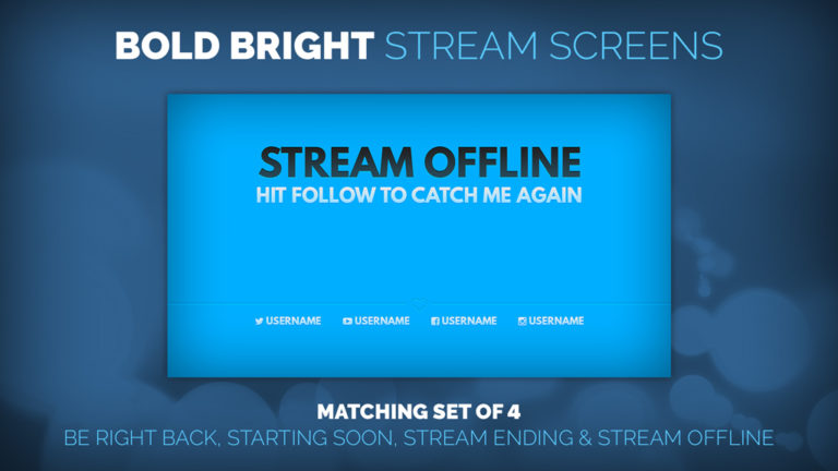 blue stream screens | Twitch Overlay