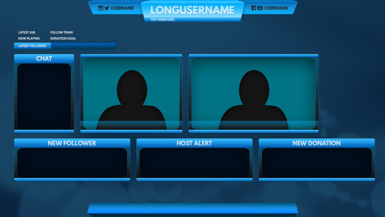 blue stream overlay | Twitch Overlay