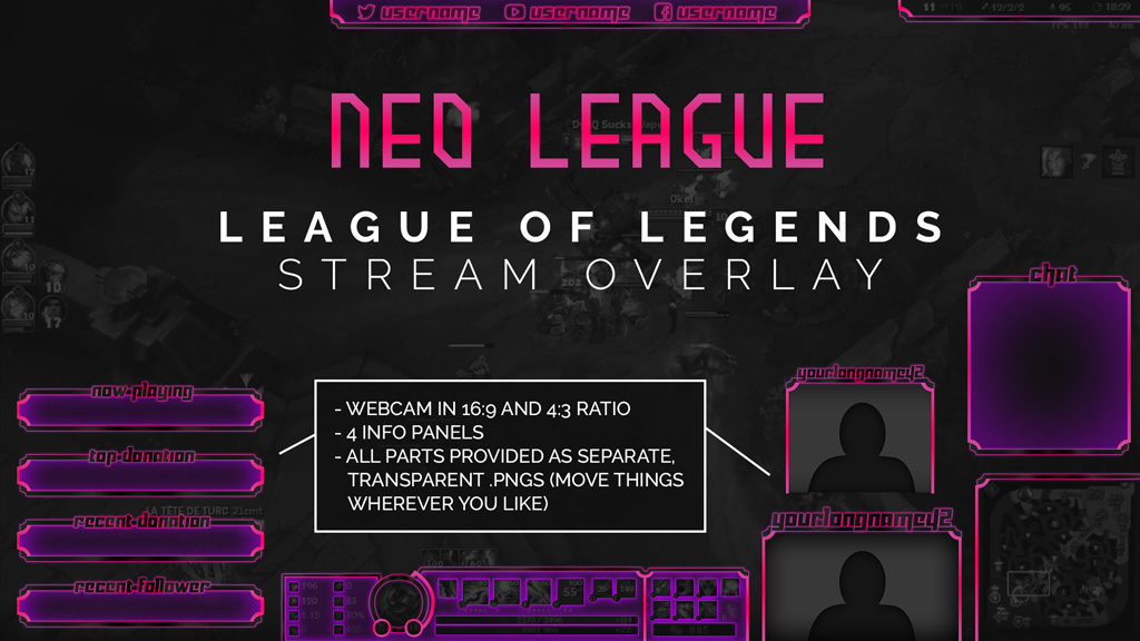 Neon League of Legends Twitch Overlay