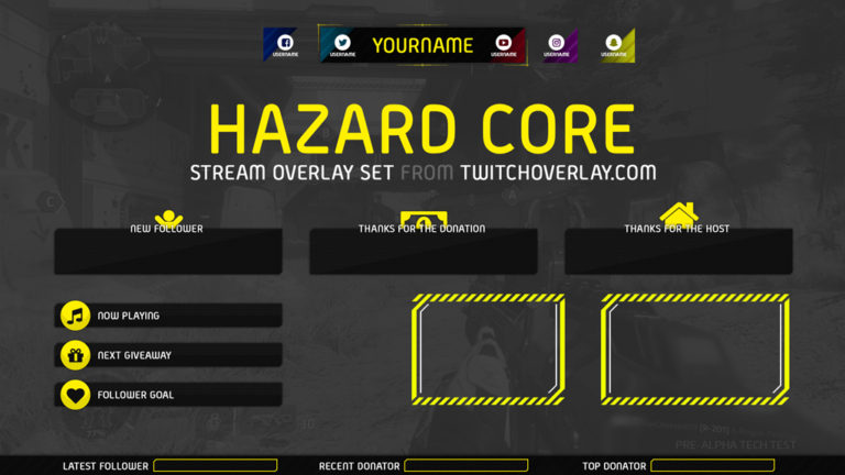 yellow stream overlay | Twitch Overlay
