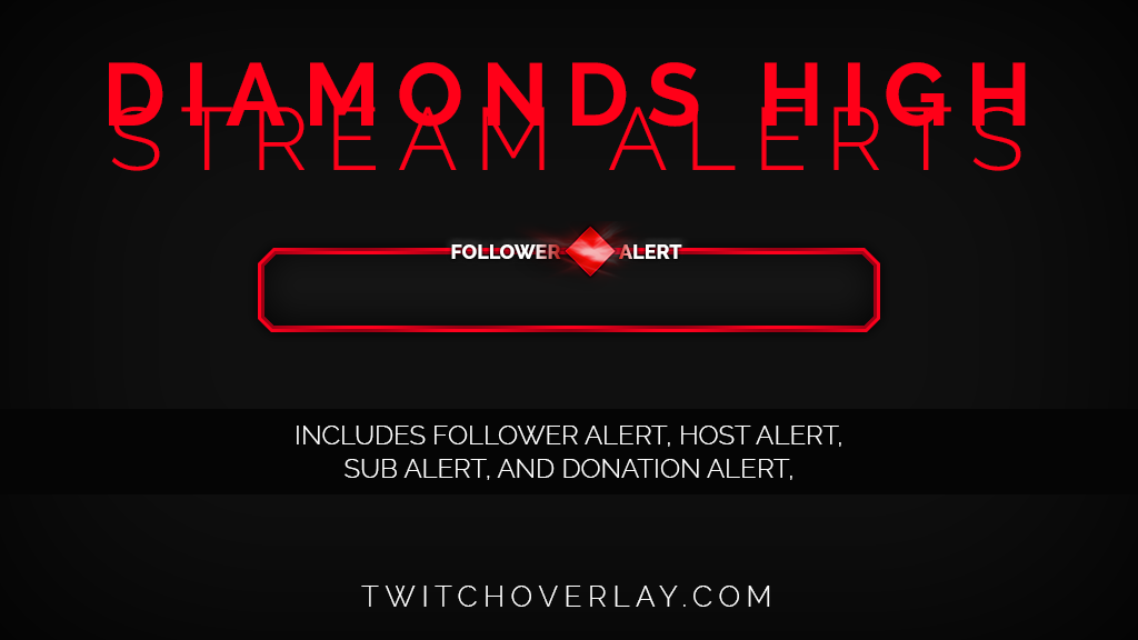 I mængde Brink Fru Diamonds High - Free Red Stream Alerts - Twitch Overlay