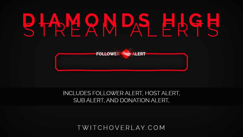 Diamonds High Free Red Stream Alerts Twitch Overlay