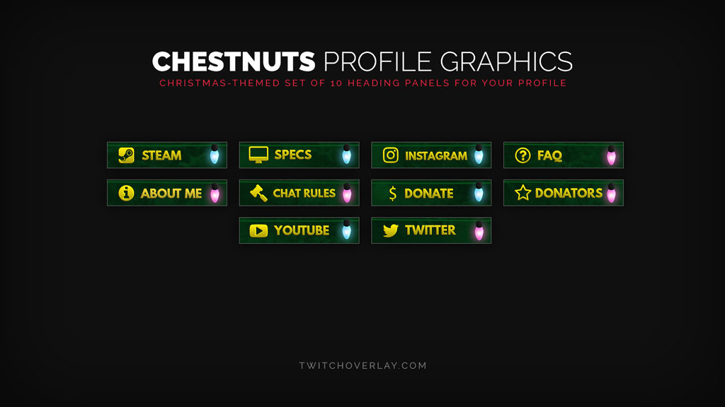 Christmas profile graphics - Twitch Overlay
