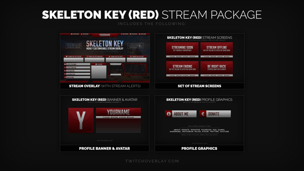 Metal Red Stream Package - Twitch Overlay