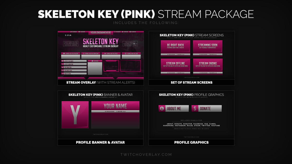 Pink Stream Package | Twitch Overlay Pink Stream Package | Twitch Overlay