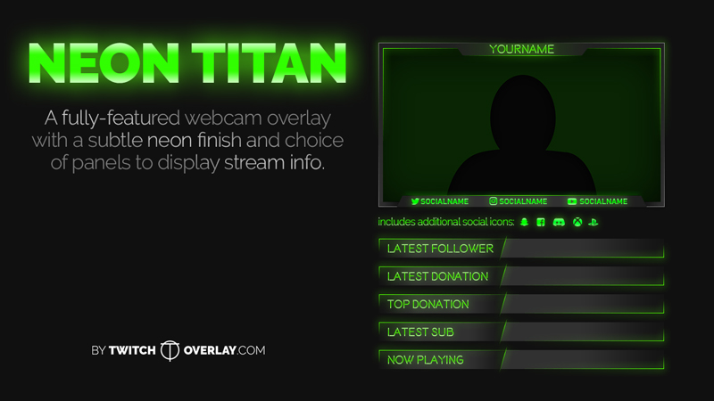 neon titan | Twitch Overlay