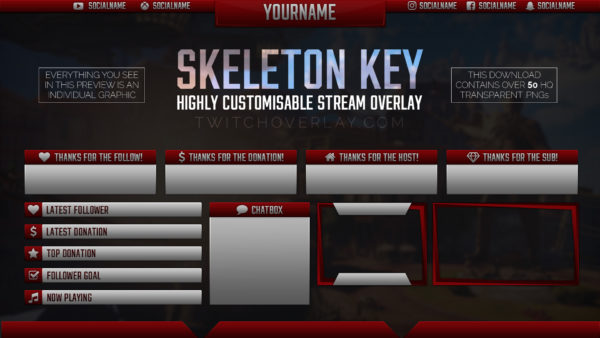 Professional Red Stream Overlay