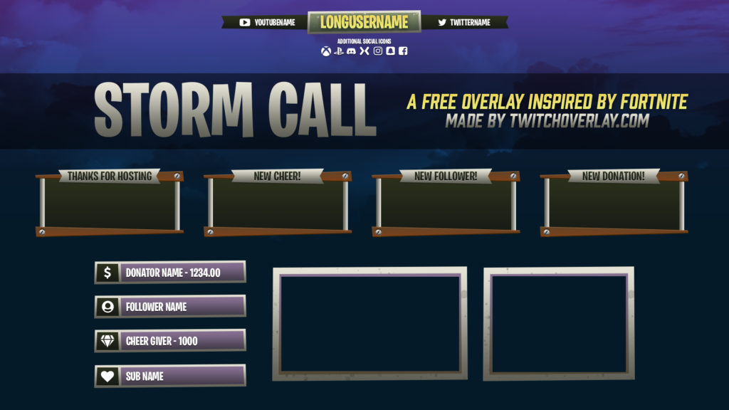 Storm Call Free Fortnite Stream Overlay For Twitch Mixer