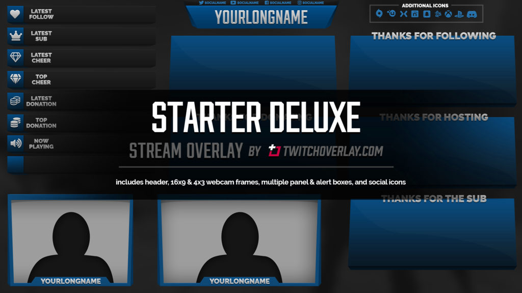 free blue overlay | Twitch Overlay