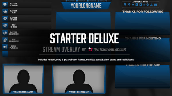 Starter Free Blue Overlay Twitch Overlay