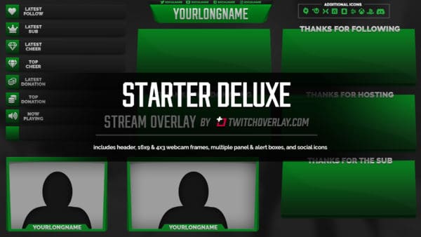 free green overlay - Twitch Overlay