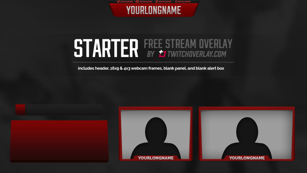 free red overlay | Twitch Overlay