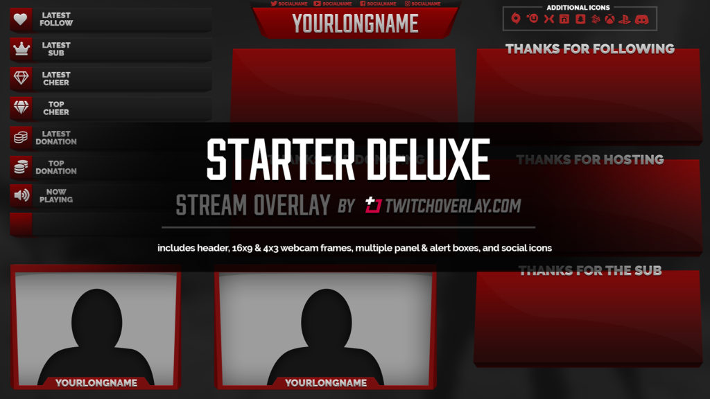 free red overlay - Twitch Overlay