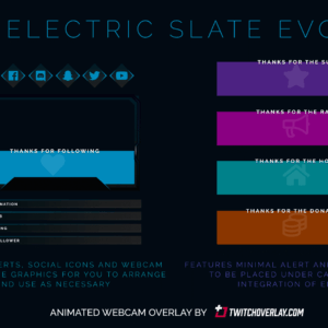 Electric Slate Evo – Animated Blue Webcam Overlay