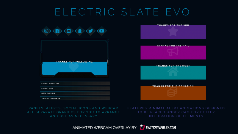 animated blue webcam overlay