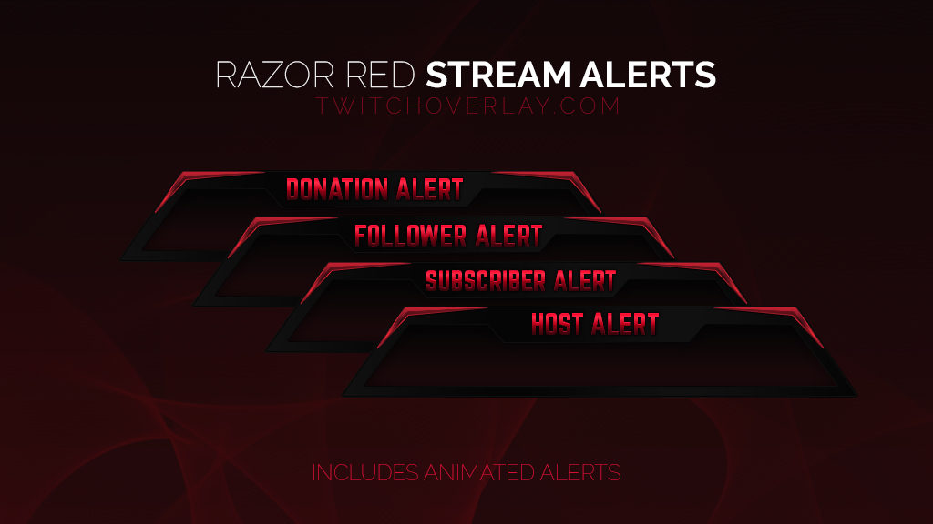 Razor Red Stream Alerts For Streamlabs Stream Elements