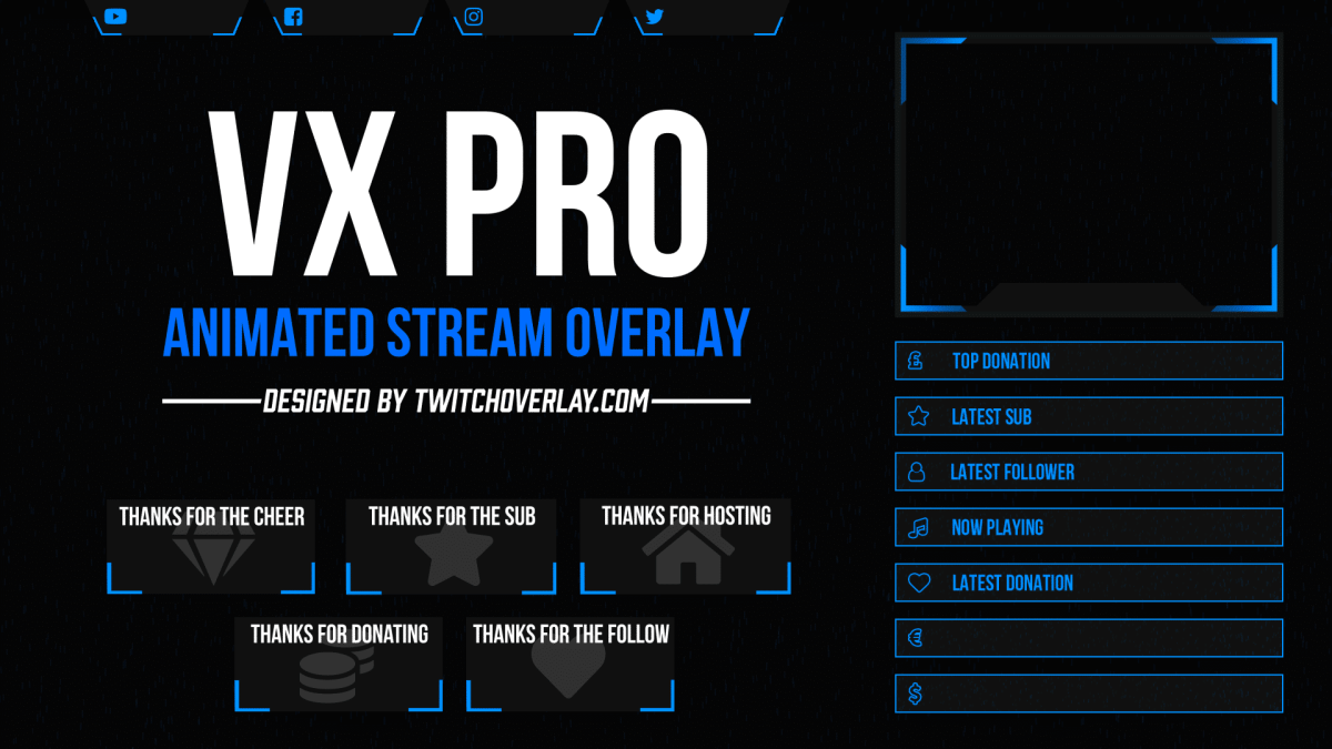 animated blue twitch overlay | Twitch Overlay animated blue twitch overlay | Twitch Overlay