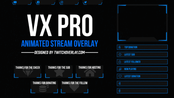 animated blue twitch overlay