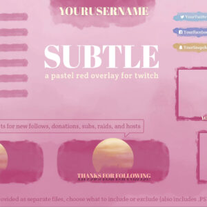 Subtle Red – Pastel Red Twitch Overlay