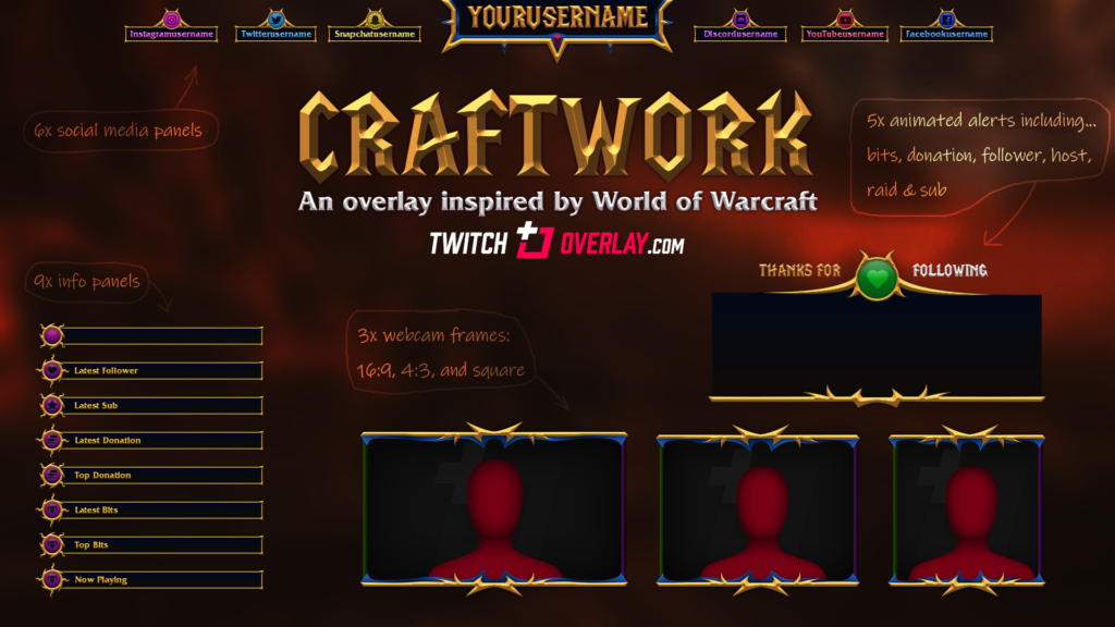 World of Warcraft Stream Overlay - Twitch Overlay