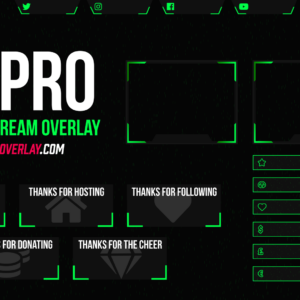 VX Pro – Animated Green Twitch Overlay