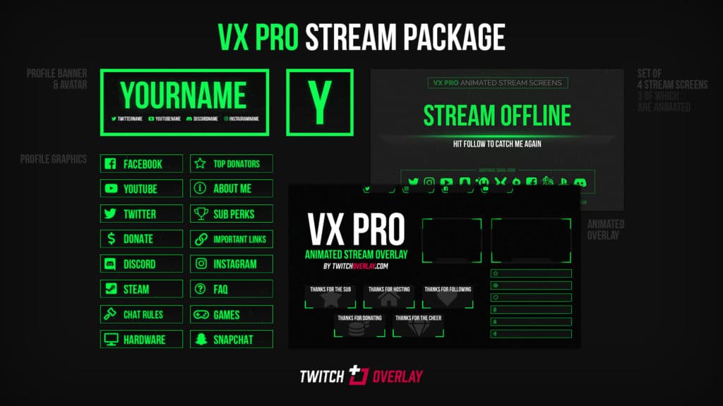 animated stream package - Twitch Overlay