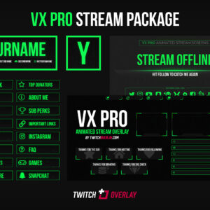 VX Pro Green – Animated Stream Package