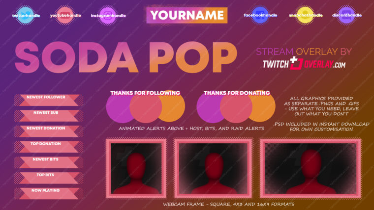 Soda Pop colourful stream overlay added to the site