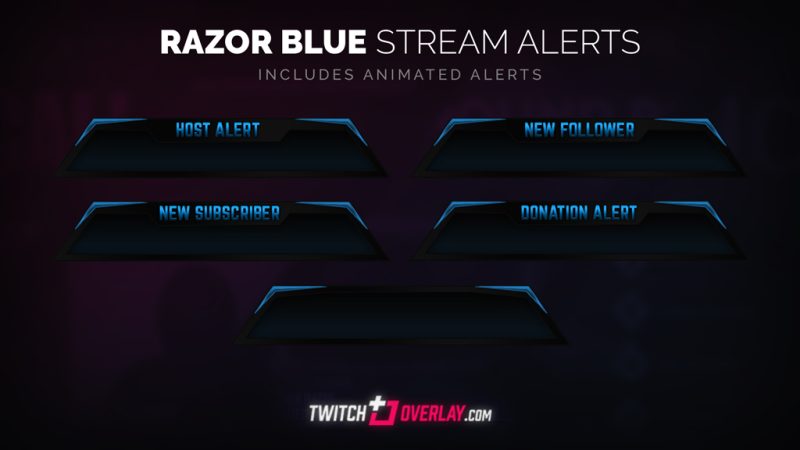 Razor Blue – Free Blue Twitch Alerts