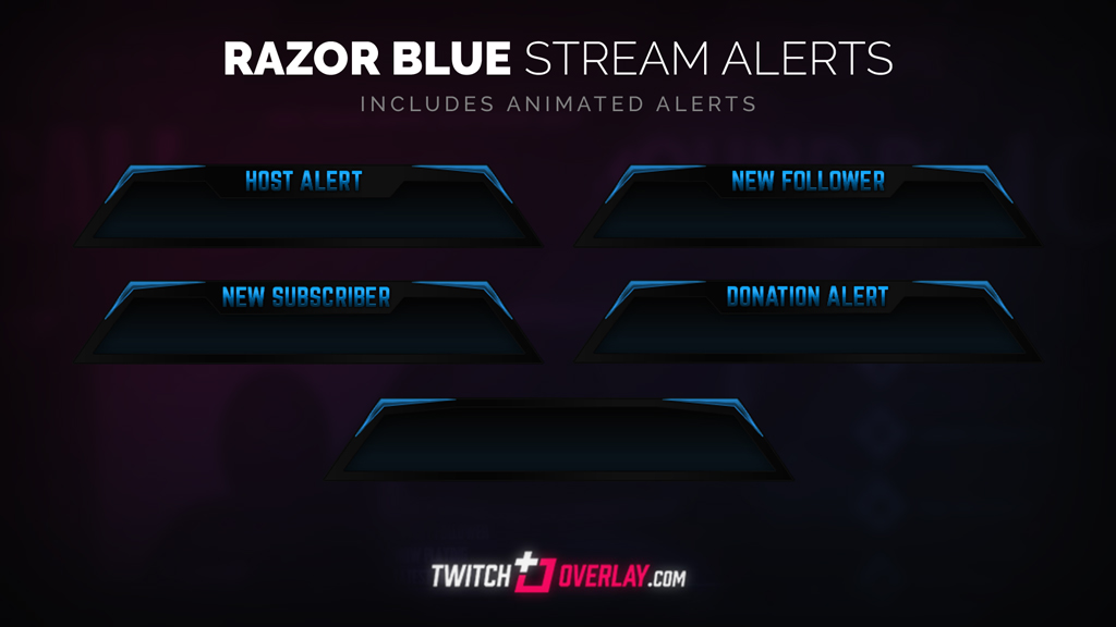 New Sub Alert Twitch Animated Alerts Blue and Black Cloud Burst Digital