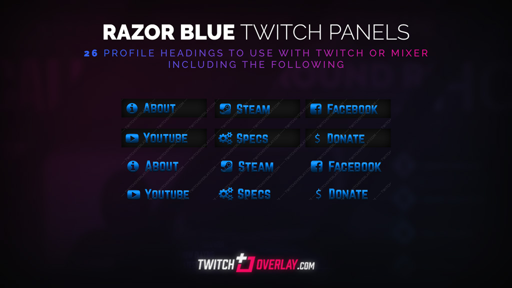 blue twitch panels - Twitch Overlay