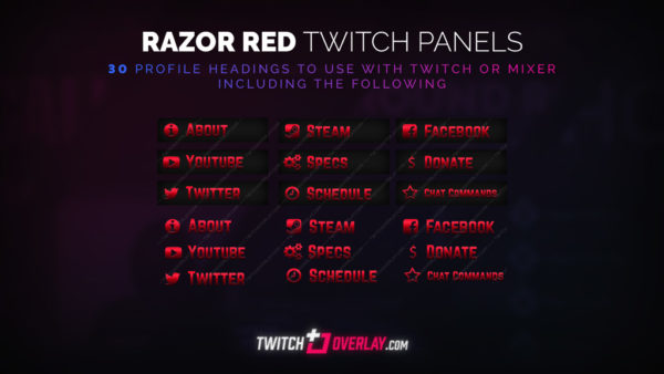 Red Twitch Panels