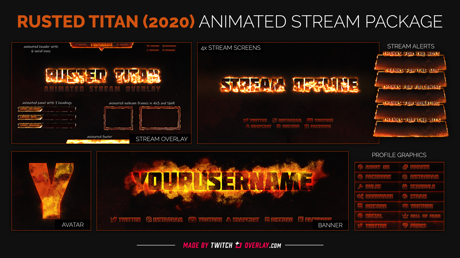 fire stream package | Twitch Overlay