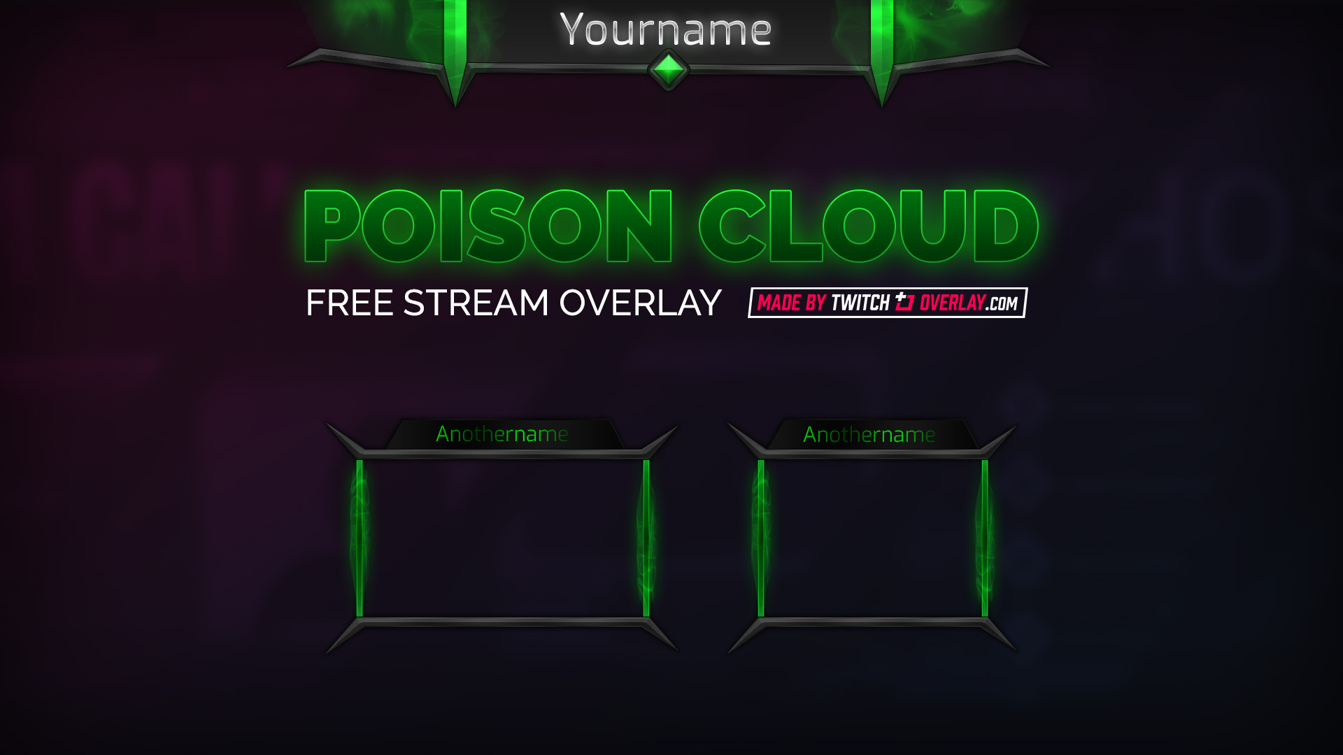 Poison Cloud - Free Green Stream Overlay by Twitch Overlay