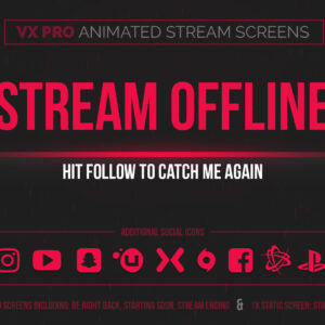 VX Pro – Animated Red Stream Screens
