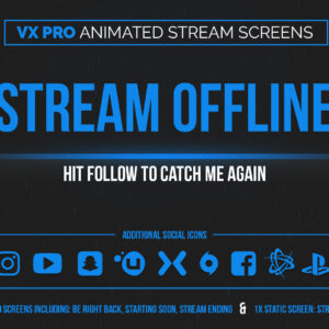 VX Pro Blue – Animated Blue Stream Screens