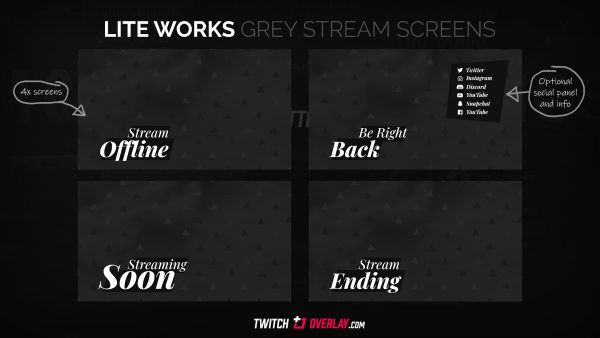 Lite Works – Free Grey Streaming Soon & BRB Screens