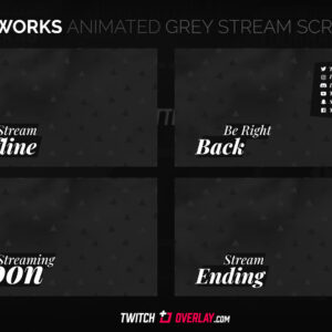 Lite Works – Animated Grey Stream Screens