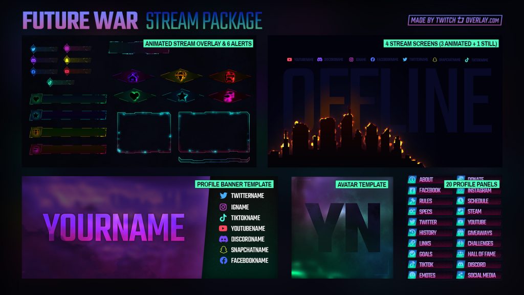 electric stream package - Twitch Overlay